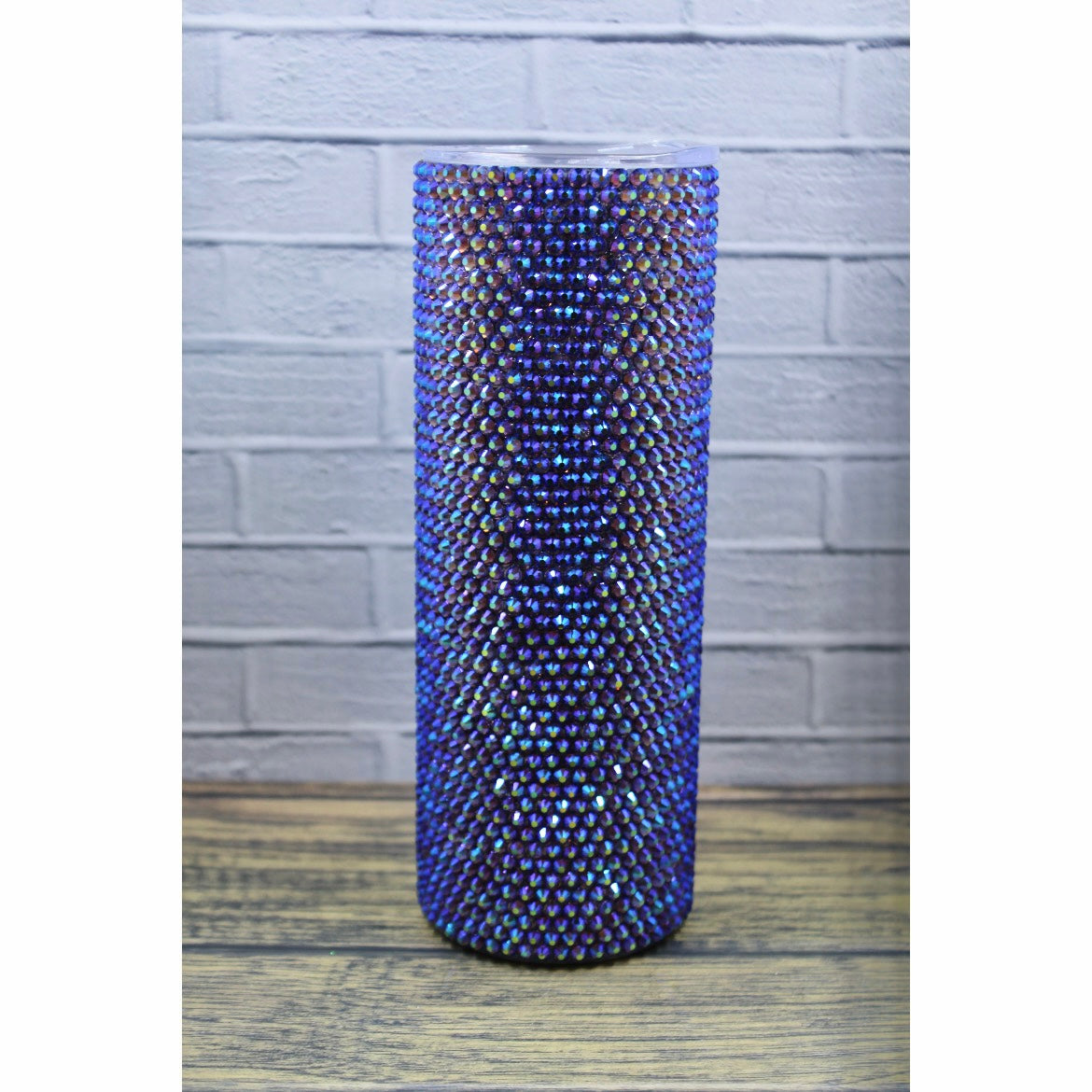 Purple Glass Rhinestone Tumbler