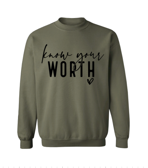 Know Your Worth Crew Neck