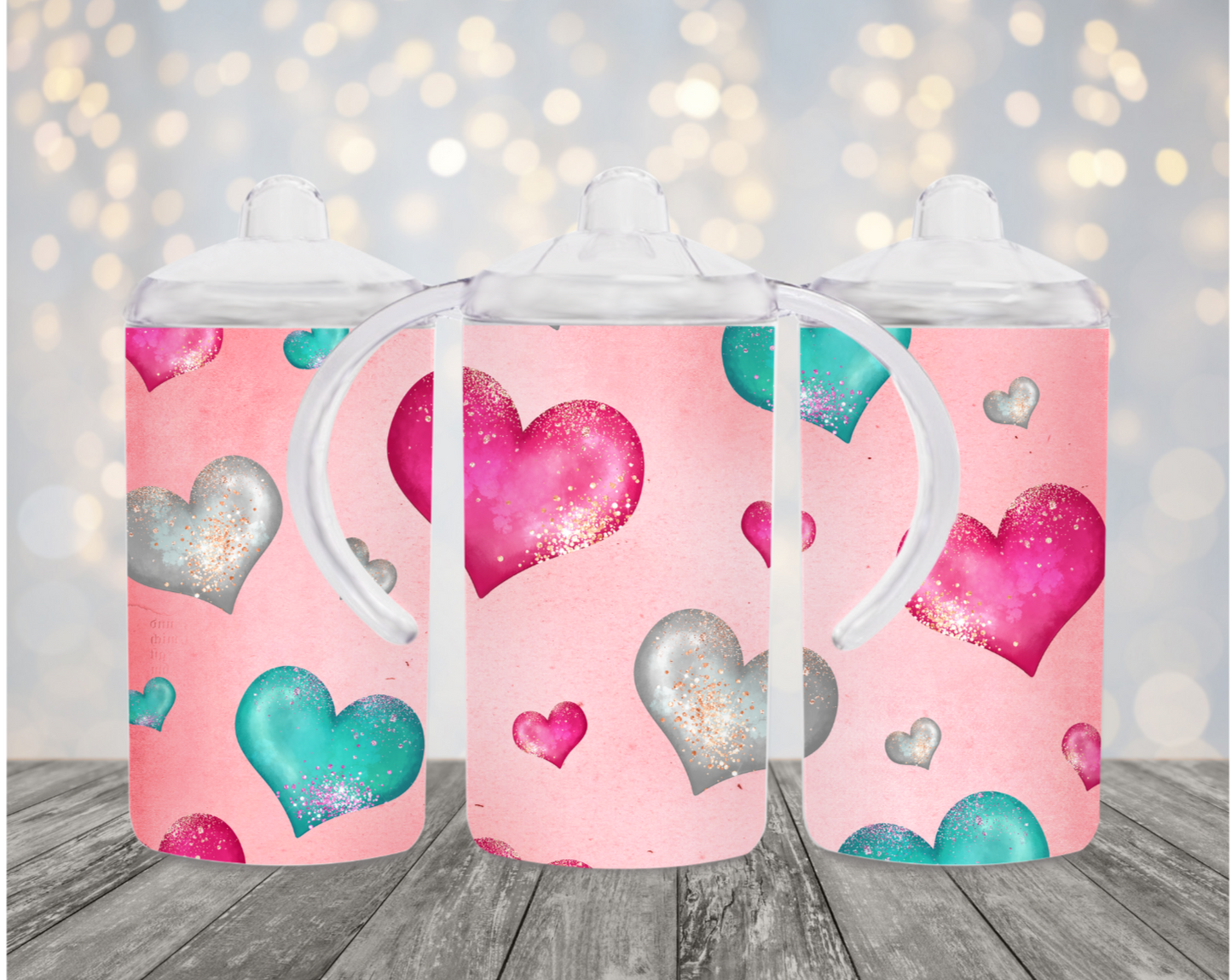 Pink Hearts Sippy Cup