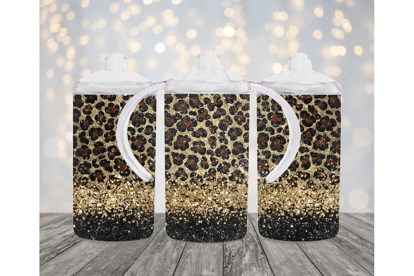 Golden Cheetah Print Sippy Cup