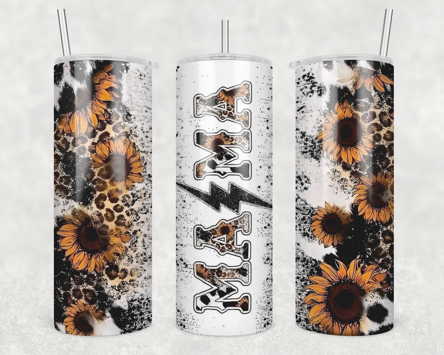 Sunflower & Leopard Print Mama Tumbler