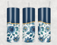 Navy Blue With Flowers Tumbler