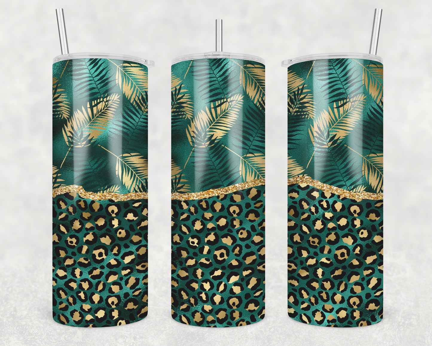 Emerald Green & Gold Tumbler