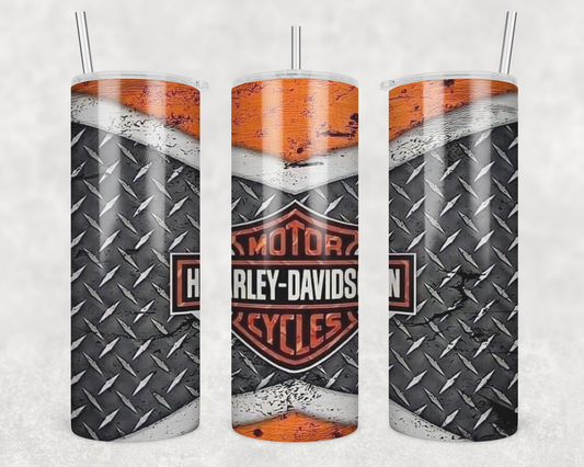 Harley With Diamond Plate Tumbler