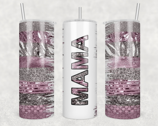 Pink & Silver Mama Tumbler