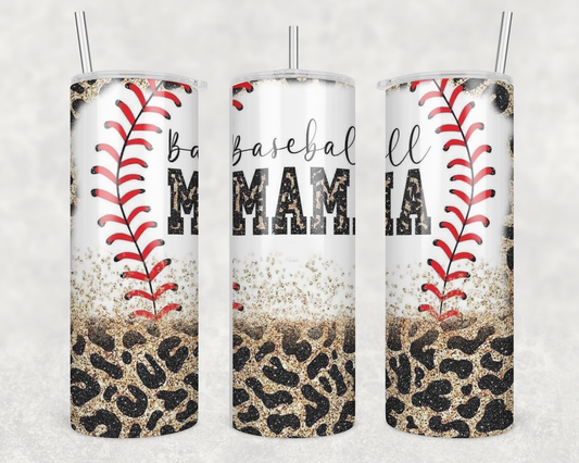 Baseball Mama Cheetah Print Tumbler