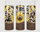 Sunflowers With Leather Tumbler