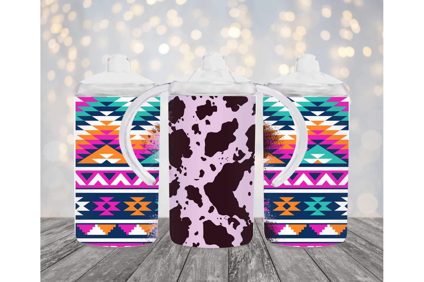 Aztec Cow Print Sippy Cup