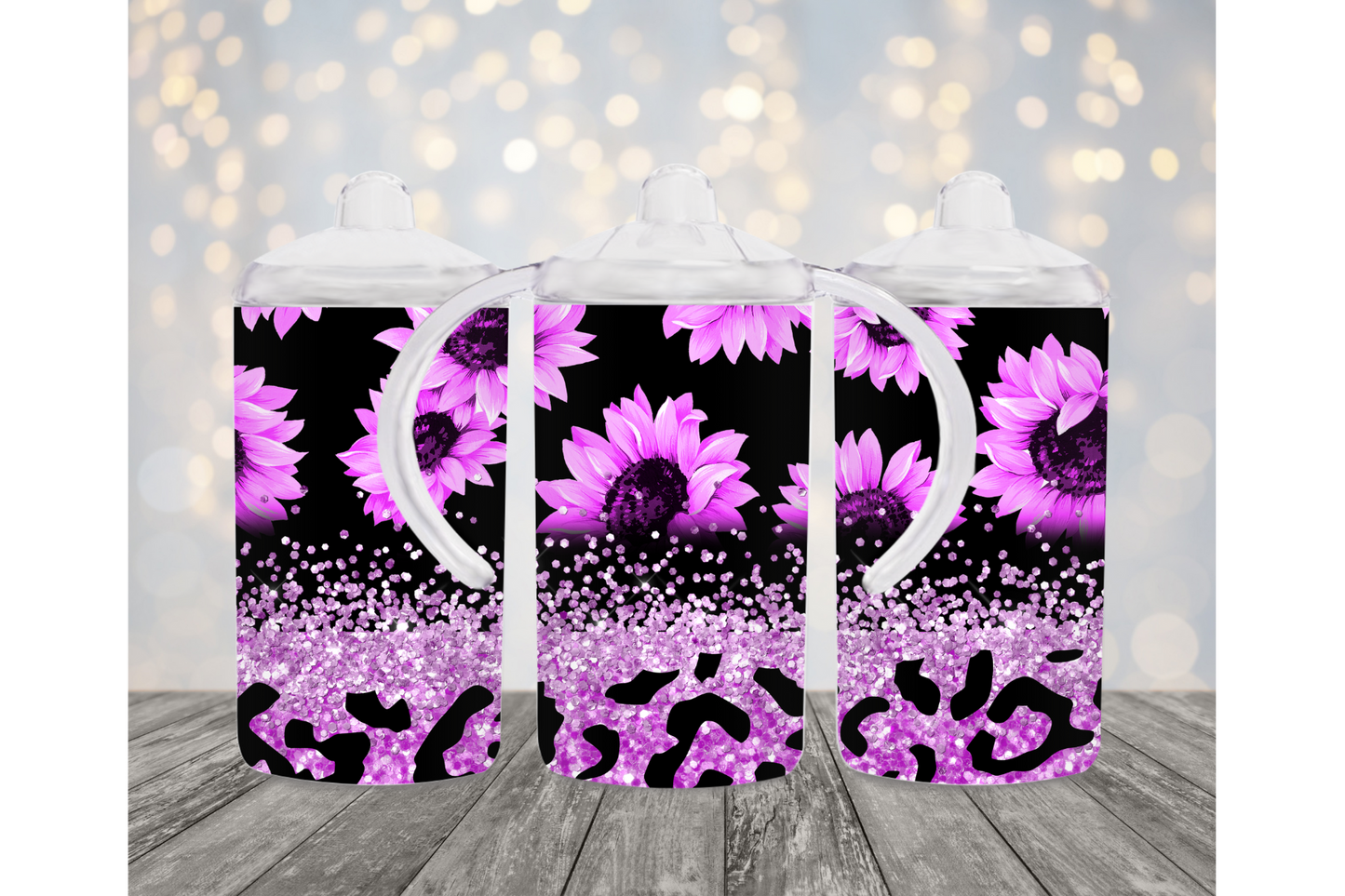 Purple Sunflowers Sippy Cup